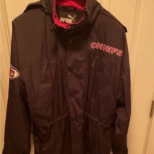 NFL Puma Black Kansas City Chiefs starterJacket hood raincoat football unisex L